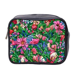 Dazzling Watercolor Flowers Mini Toiletries Bag (two Sides) by GardenOfOphir