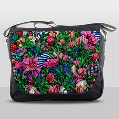 Dazzling Watercolor Flowers Messenger Bag by GardenOfOphir