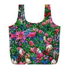 Dazzling Watercolor Flowers Full Print Recycle Bag (l) by GardenOfOphir