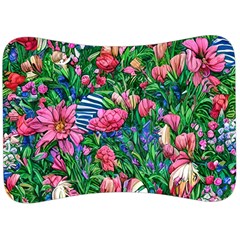 Dazzling Watercolor Flowers Velour Seat Head Rest Cushion by GardenOfOphir