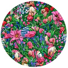 Dazzling Watercolor Flowers Wooden Bottle Opener (round) by GardenOfOphir