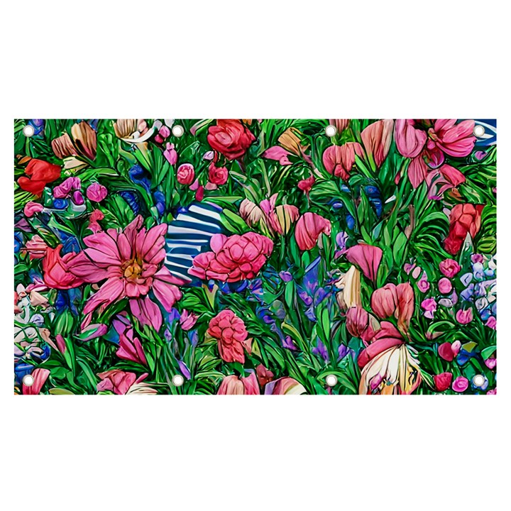 Dazzling Watercolor Flowers Banner and Sign 7  x 4 