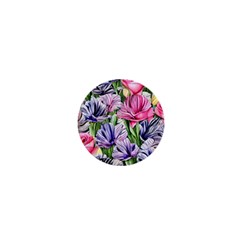 Majestic Watercolor Flowers 1  Mini Buttons by GardenOfOphir