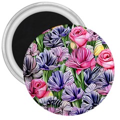 Majestic Watercolor Flowers 3  Magnets by GardenOfOphir