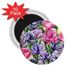 Majestic Watercolor Flowers 2 25  Magnets (10 Pack)  by GardenOfOphir