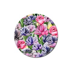 Majestic Watercolor Flowers Magnet 3  (round) by GardenOfOphir