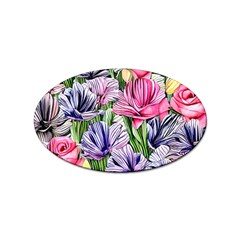 Majestic Watercolor Flowers Sticker Oval (100 Pack) by GardenOfOphir