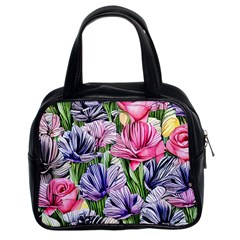 Majestic Watercolor Flowers Classic Handbag (two Sides) by GardenOfOphir