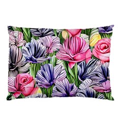 Majestic Watercolor Flowers Pillow Case by GardenOfOphir