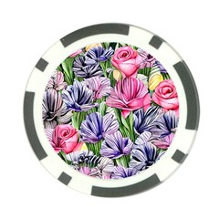 Majestic Watercolor Flowers Poker Chip Card Guard (10 Pack) by GardenOfOphir