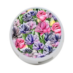 Majestic Watercolor Flowers 4-port Usb Hub (two Sides) by GardenOfOphir