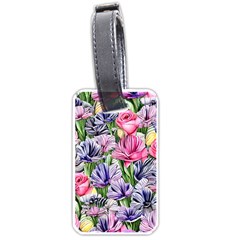 Majestic Watercolor Flowers Luggage Tag (one Side) by GardenOfOphir