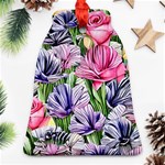 Majestic Watercolor Flowers Bell Ornament (Two Sides) Back