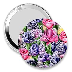 Majestic Watercolor Flowers 3  Handbag Mirrors by GardenOfOphir