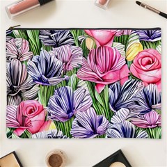 Majestic Watercolor Flowers Cosmetic Bag (xxxl) by GardenOfOphir