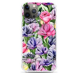 Majestic Watercolor Flowers Iphone 12 Pro Max Tpu Uv Print Case by GardenOfOphir