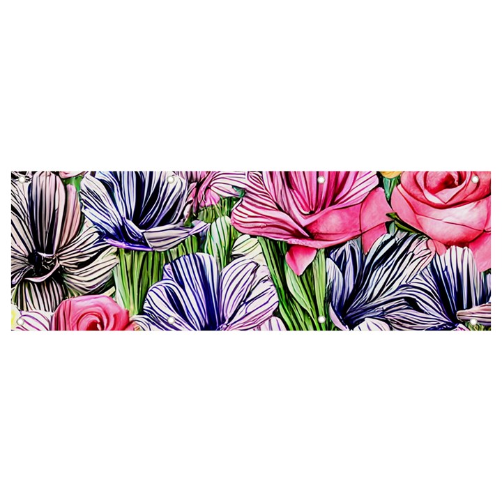 Majestic Watercolor Flowers Banner and Sign 9  x 3 