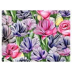 Majestic Watercolor Flowers One Side Premium Plush Fleece Blanket (extra Small)