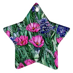 Cherished Watercolor Flowers Ornament (star)