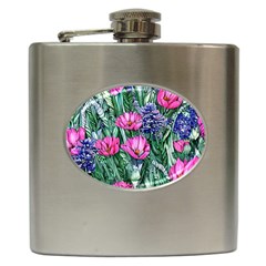 Cherished Watercolor Flowers Hip Flask (6 Oz) by GardenOfOphir