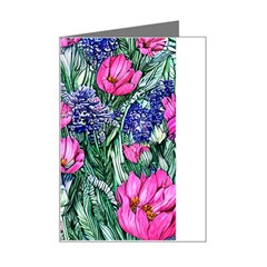 Cherished Watercolor Flowers Mini Greeting Card by GardenOfOphir