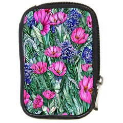 Cherished Watercolor Flowers Compact Camera Leather Case by GardenOfOphir