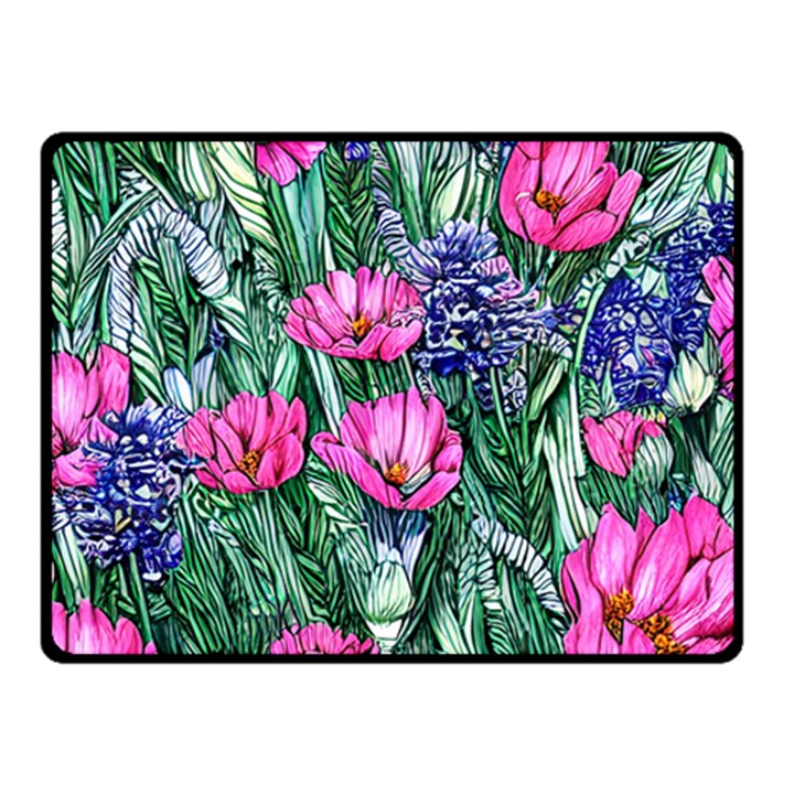 Cherished Watercolor Flowers Fleece Blanket (Small)