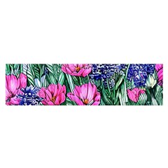 Cherished Watercolor Flowers Oblong Satin Scarf (16  X 60 ) by GardenOfOphir