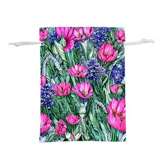 Cherished Watercolor Flowers Lightweight Drawstring Pouch (l) by GardenOfOphir