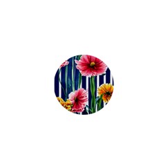 Charming And Cheerful Watercolor Flowers 1  Mini Buttons