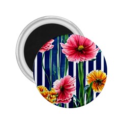 Charming And Cheerful Watercolor Flowers 2.25  Magnets