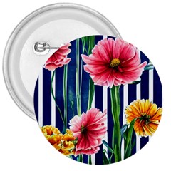 Charming And Cheerful Watercolor Flowers 3  Buttons