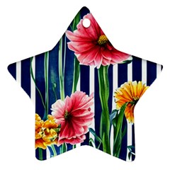 Charming And Cheerful Watercolor Flowers Ornament (Star)