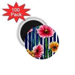 Charming And Cheerful Watercolor Flowers 1.75  Magnets (100 pack) 