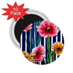 Charming And Cheerful Watercolor Flowers 2.25  Magnets (10 pack) 