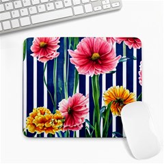 Charming And Cheerful Watercolor Flowers Large Mousepad