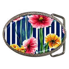 Charming And Cheerful Watercolor Flowers Belt Buckles