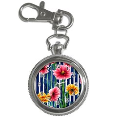 Charming And Cheerful Watercolor Flowers Key Chain Watches