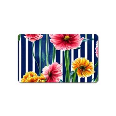 Charming And Cheerful Watercolor Flowers Magnet (Name Card)