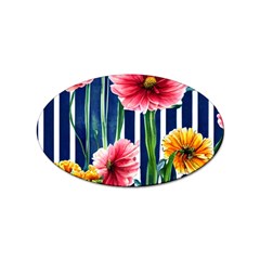 Charming And Cheerful Watercolor Flowers Sticker Oval (10 pack)