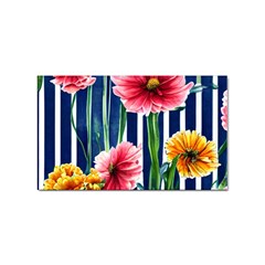 Charming And Cheerful Watercolor Flowers Sticker Rectangular (100 pack)