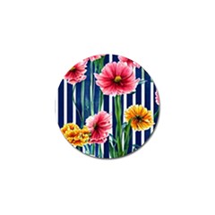 Charming And Cheerful Watercolor Flowers Golf Ball Marker (10 pack)