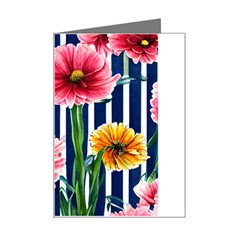 Charming And Cheerful Watercolor Flowers Mini Greeting Card