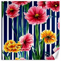 Charming And Cheerful Watercolor Flowers Canvas 12  x 12 