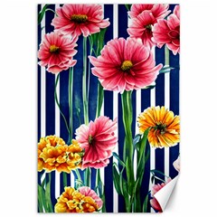 Charming And Cheerful Watercolor Flowers Canvas 12  x 18 