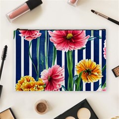 Charming And Cheerful Watercolor Flowers Cosmetic Bag (Large)