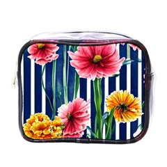 Charming And Cheerful Watercolor Flowers Mini Toiletries Bag (One Side)