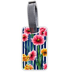 Charming And Cheerful Watercolor Flowers Luggage Tag (one side)