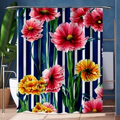 Charming And Cheerful Watercolor Flowers Shower Curtain 60  x 72  (Medium) 