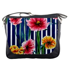 Charming And Cheerful Watercolor Flowers Messenger Bag